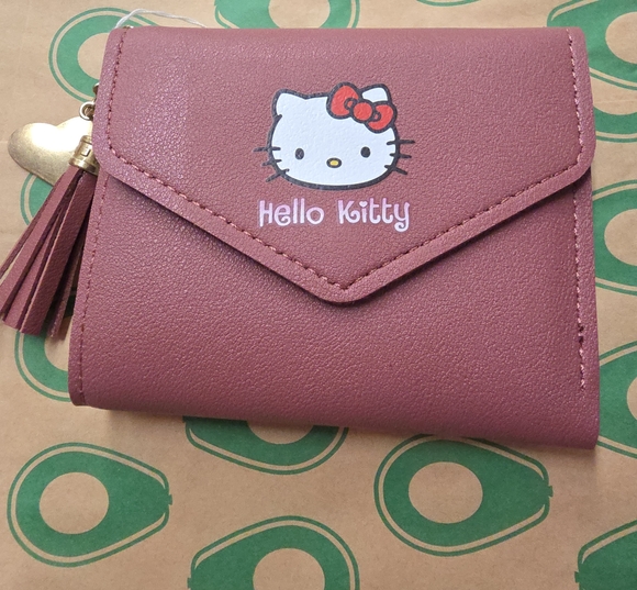 Hello Kitty Handbags - Hello Kitty Rose Mauve Wallet with Tassel and Bow Accent
